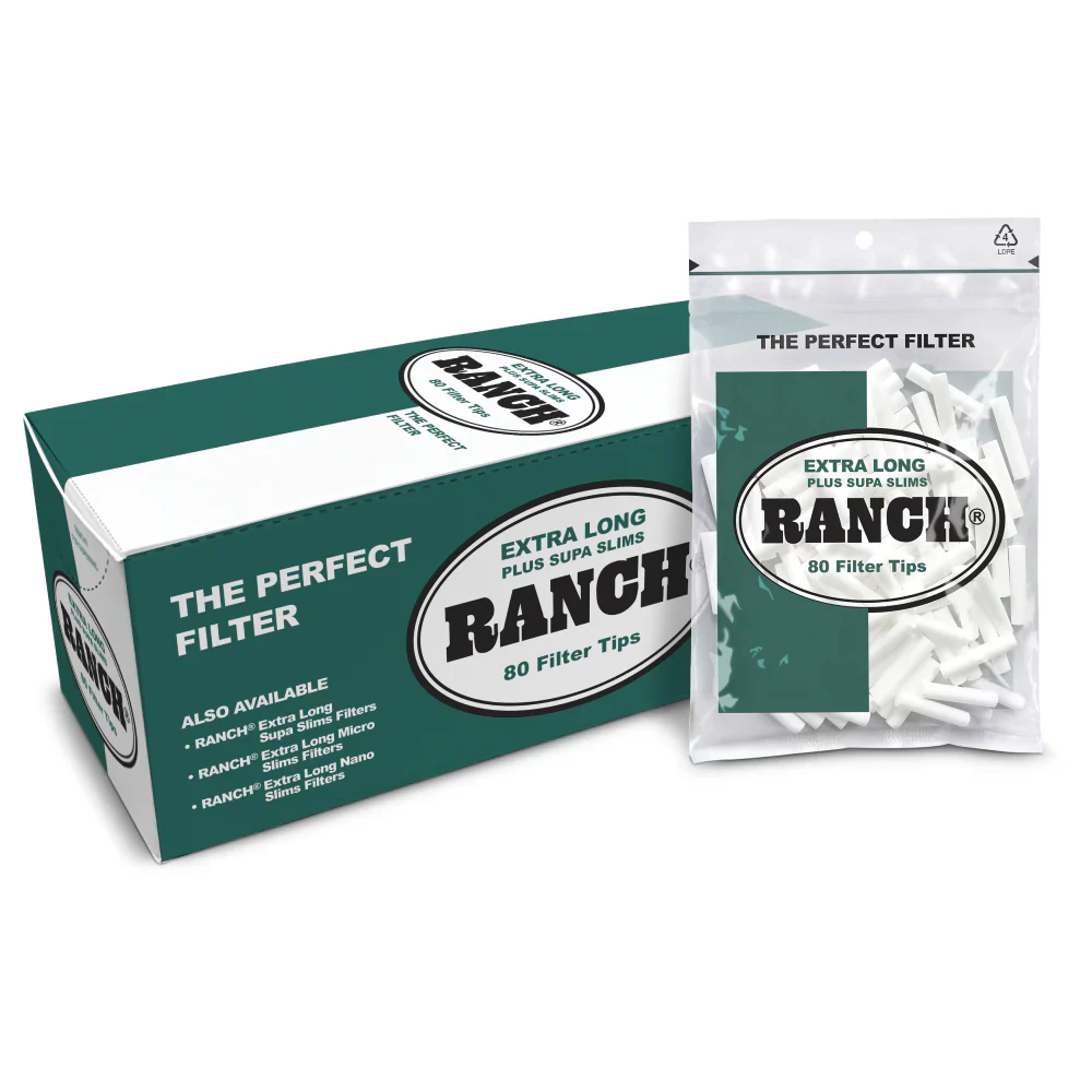 Ranch Filters Extra Long Plus Supa Slim (Box of 10)